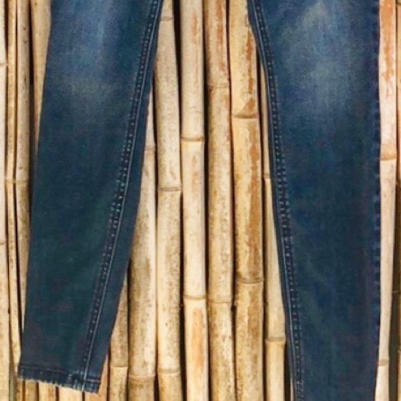 LEVEL99 Dark Rinse Zipper Moto Skinny Jeans 26 - Picture 4 of 6